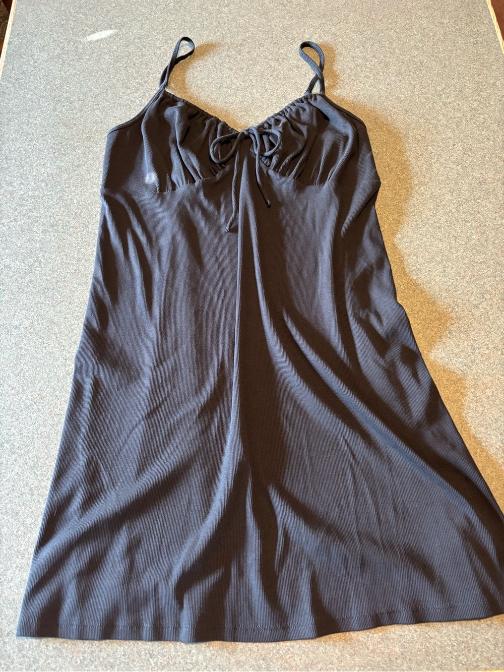 American Eagle Outfitters Black Slip Chemise with Adjustable Tie